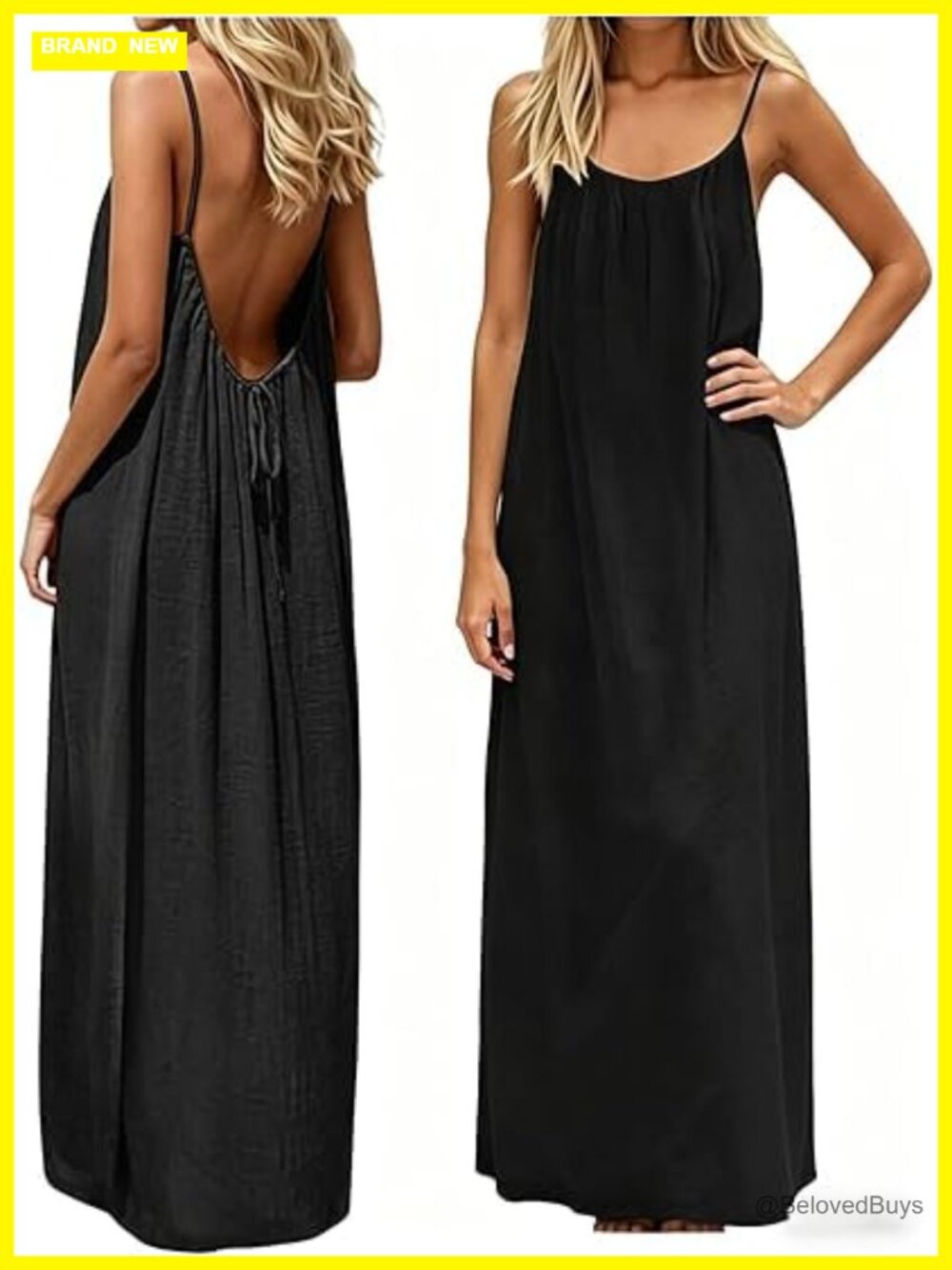 Backless Cami Dress Sleeveless Long Lounge House Dress for Women